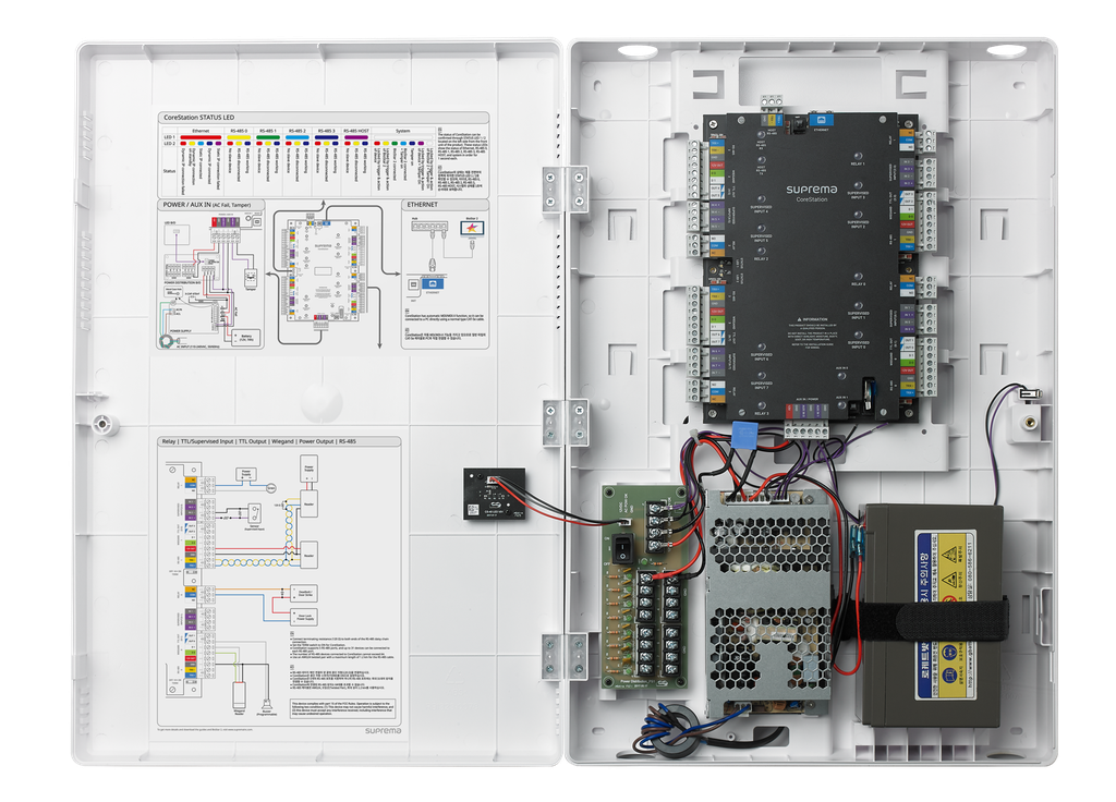 Corestation -APB Plastic Enclosure for CoreStation with power supply (110~240v, 50/60Hz) 
Dimmension : 340mm x 500mm x 90mm